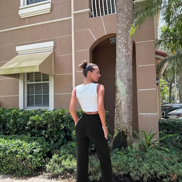 Women Wide Leg Pants High Waist Casual Pants Fall Clothes Outfits - Picture 5 of 6